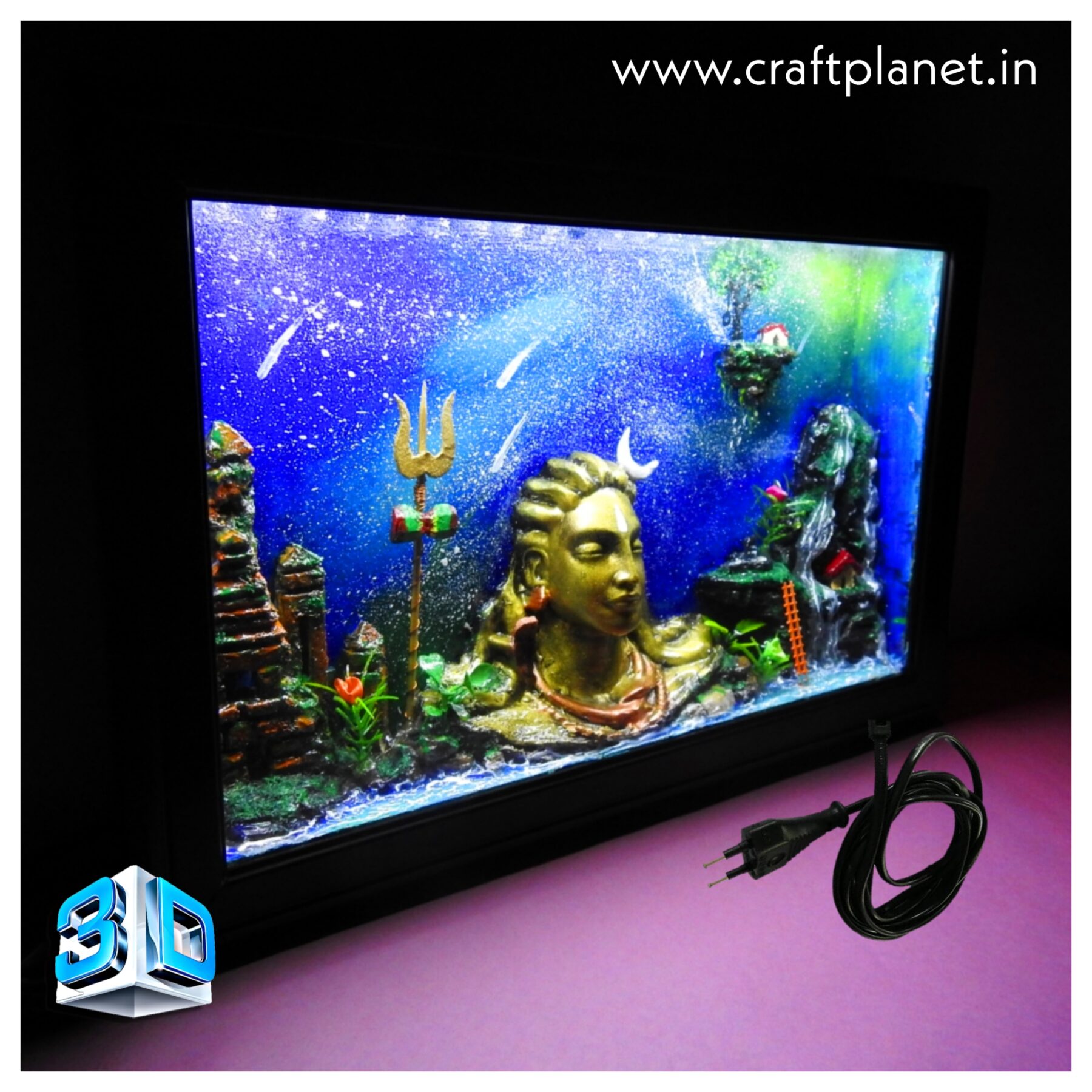 Miniature box frame - Personalised miniature Gifts 3D with light %count(title) - adiyogi 1 e1612855971554