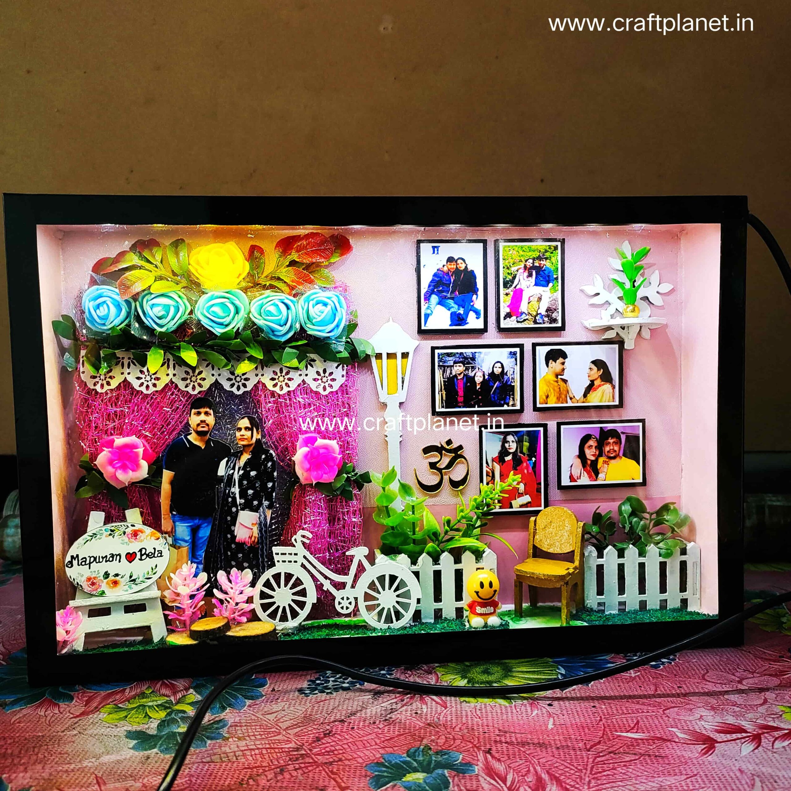Miniature box frame - Personalised miniature Gifts 3D with light %count(title) - miniature box