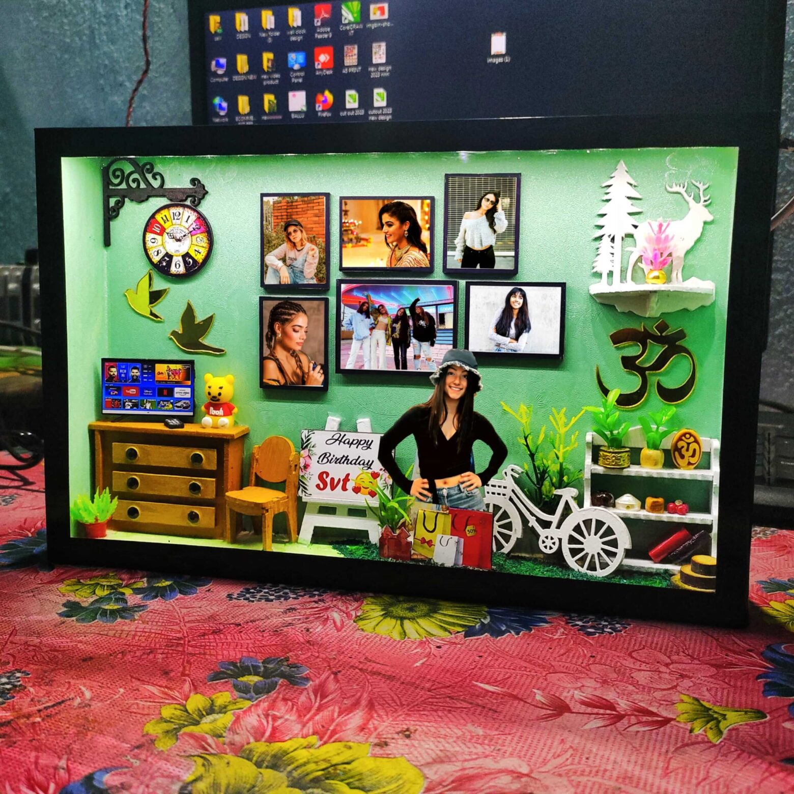 Miniature box frame - Personalised miniature Gifts 3D with light %count(title) - miniature box
