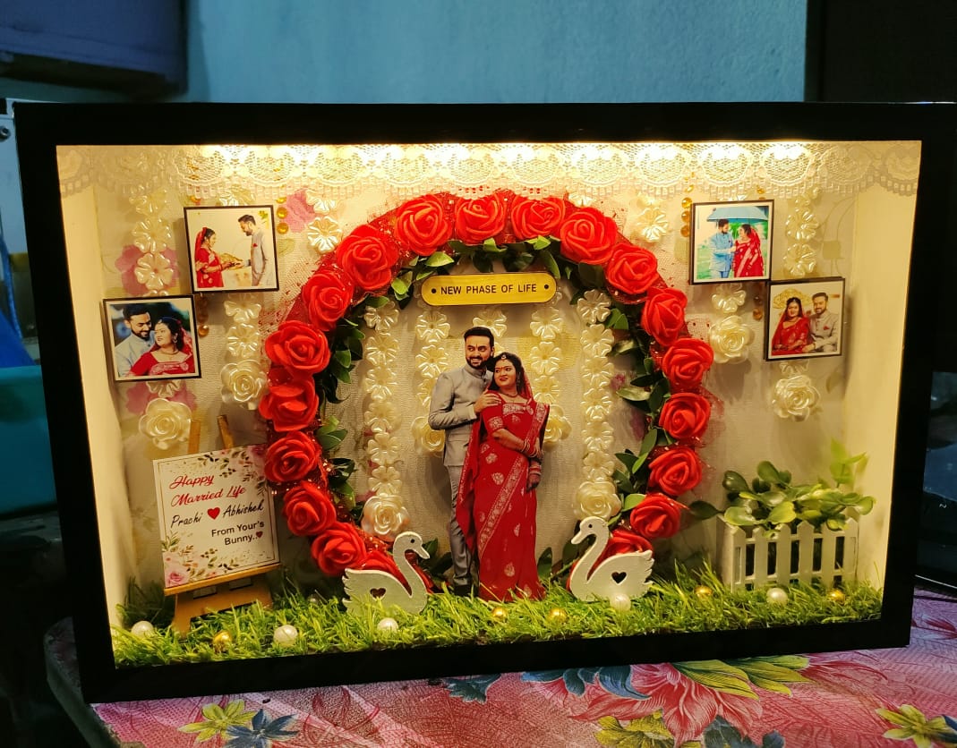 Miniature box frame - Personalised miniature Gifts 3D with light %count(title) - Miniature Photo Frame 6
