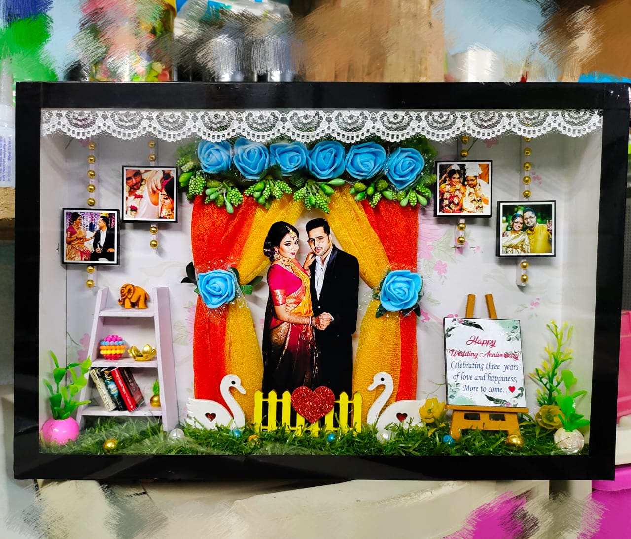Miniature box frame - Personalised miniature Gifts 3D with light %count(title) - Miniature shadow box 2