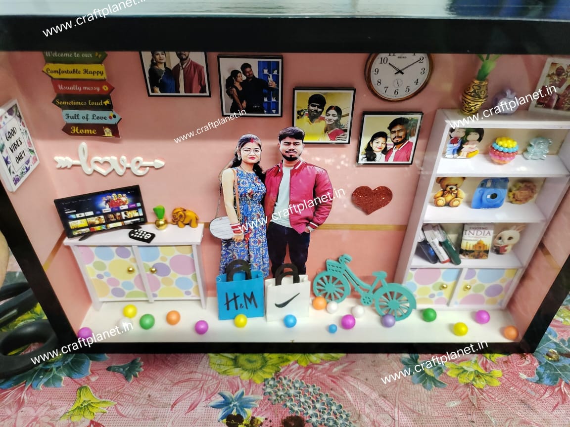 Miniature box frame - Personalised miniature Gifts 3D with light %count(title) - 3d Miniature Photo frame 2