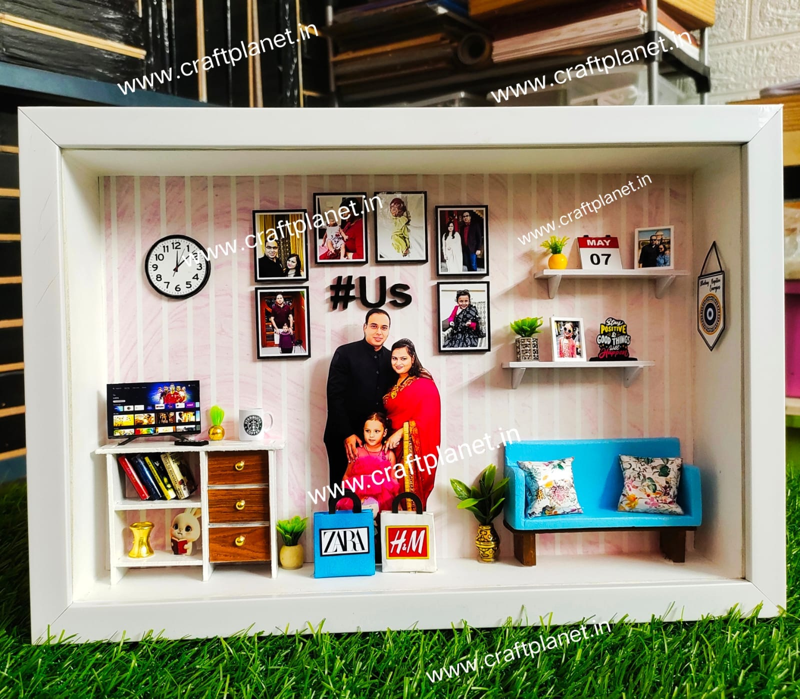 Miniature box frame - Personalised miniature Gifts 3D with light %count(title) - miniature photo frame 3