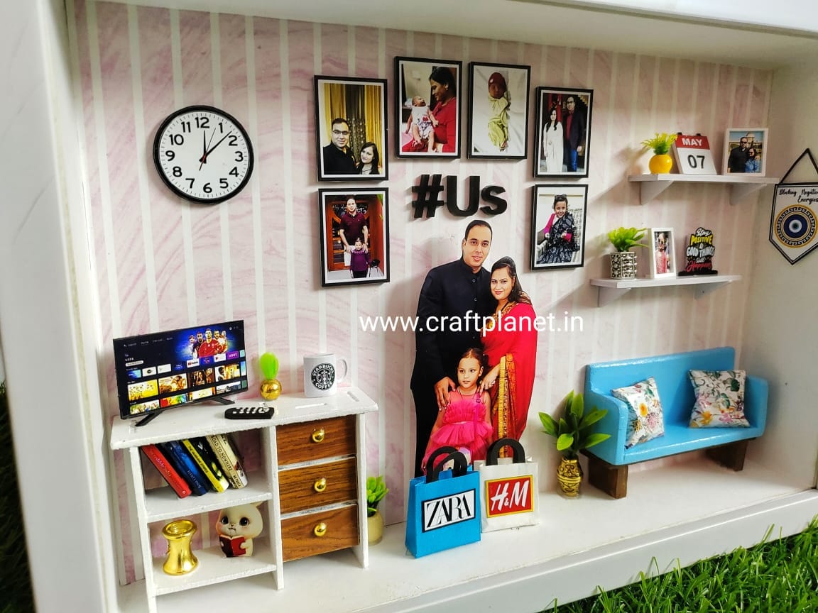 Miniature box frame - Personalised miniature Gifts 3D with light %count(title) - miniature photo frame 4