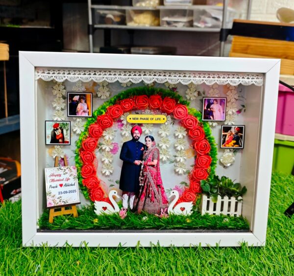 Miniature frame With Lights - 3d Customised Wedding Photo frame shadow box %count(title) - miniature photo frame 3d shadow boc craft planet 2