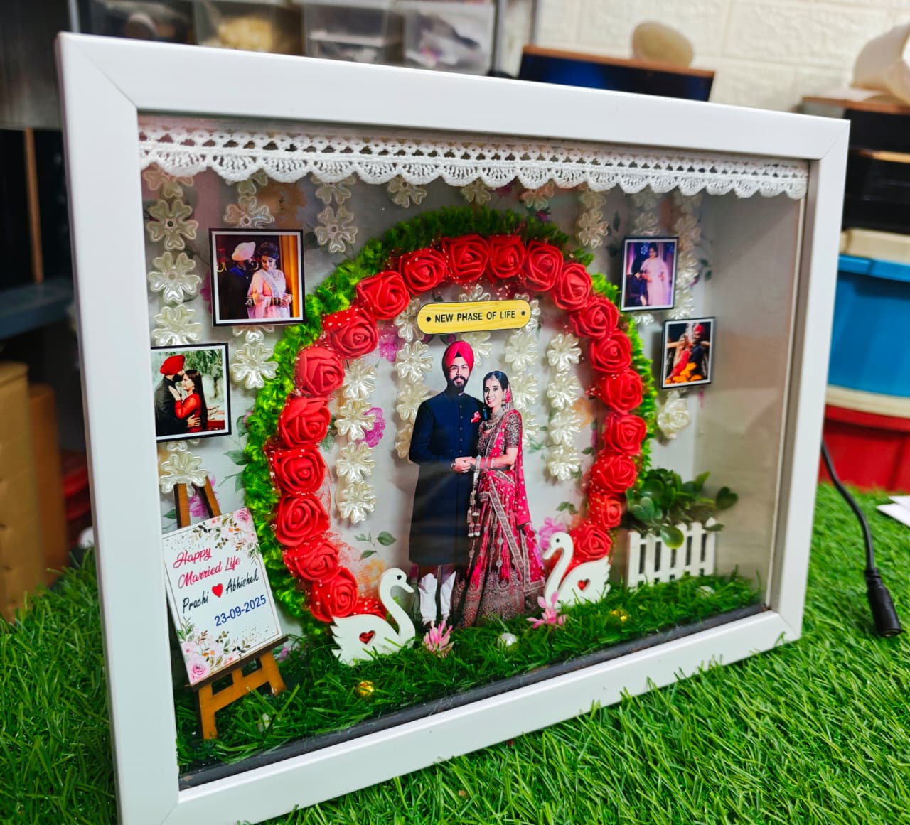 Miniature box frame - Personalised miniature Gifts 3D with light %count(title) - miniature photo frame 3d shadow boc craft planet 3